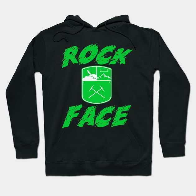 Rock Face, Snowboarding, Mountain Face, hiking sticker Hoodie by Style Conscious